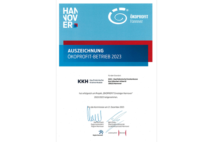 Auszeichnung Oekoprofit 2021