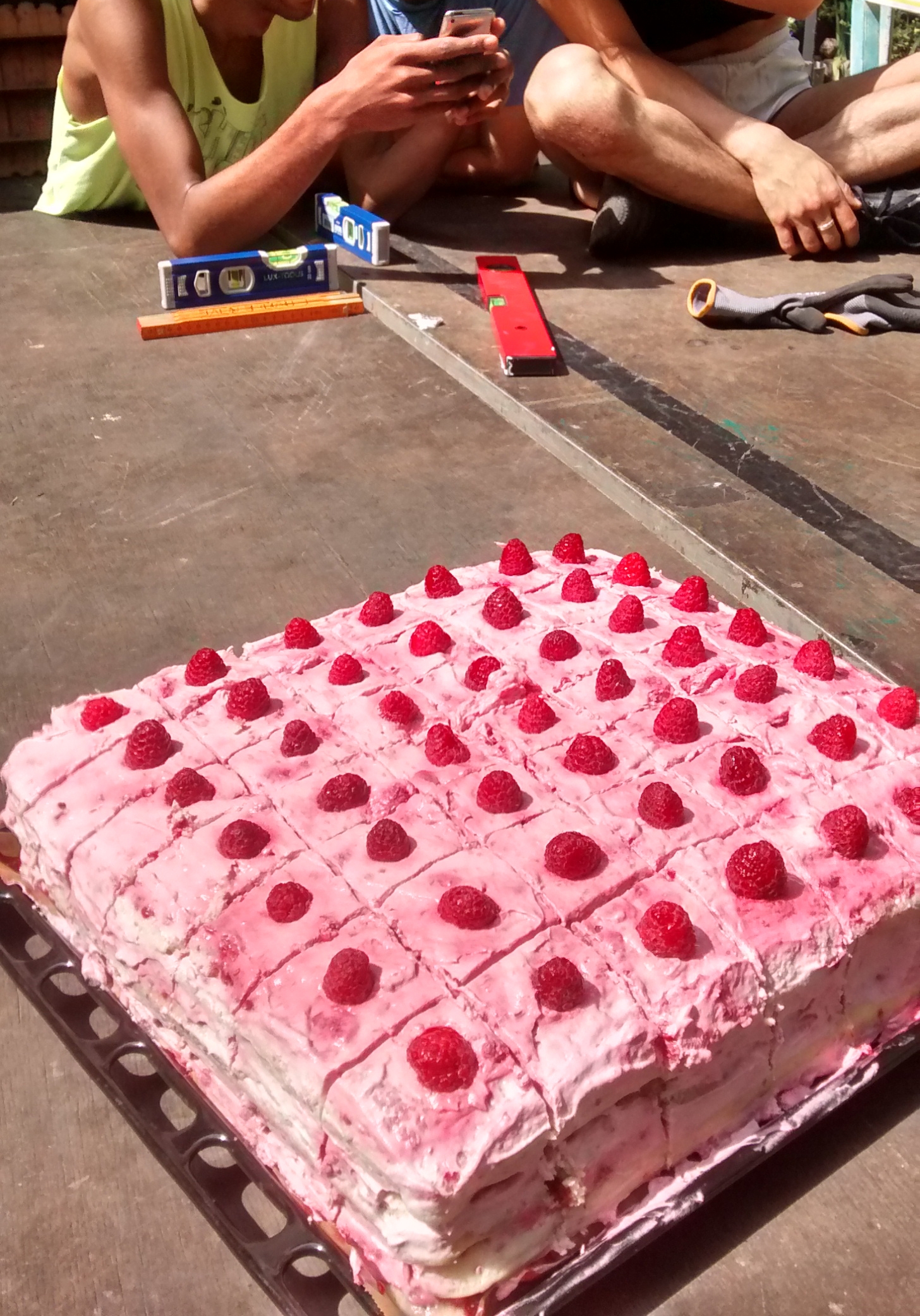Himbeerbiskuitkuchen