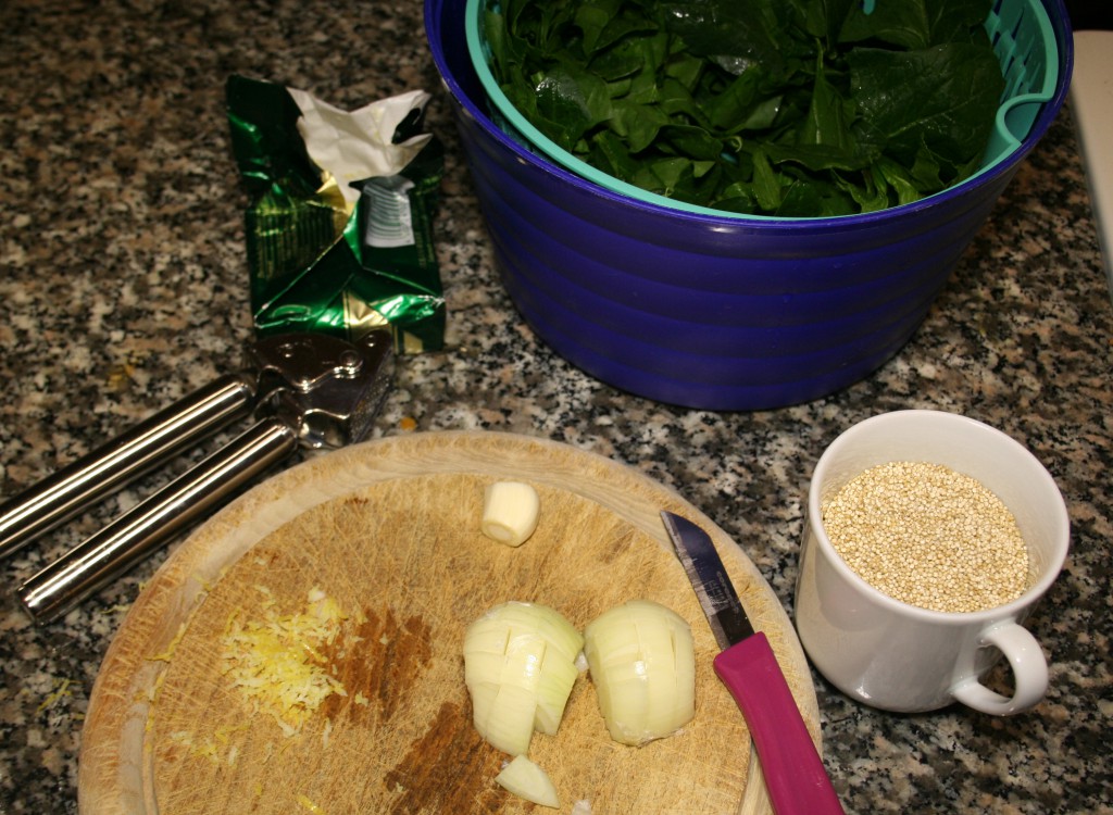 Zubereitung der Quinoa-Spinat-Pfanne