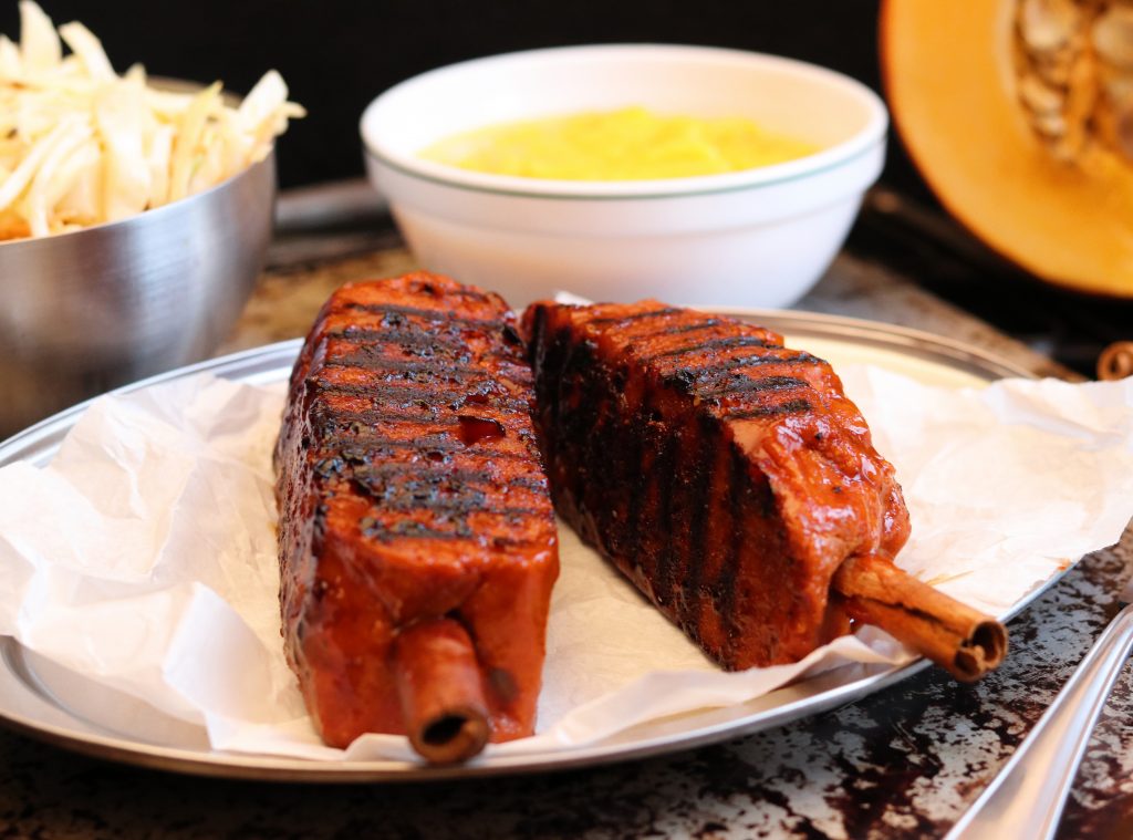 Spare Ribs mit Kürbispüree und Coleslaw