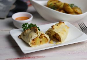 Vegane Cornish Pasties mit Salt and Vinegar Ofenkartoffeln
