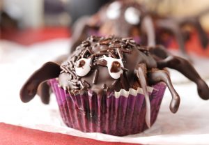 Halloween Muffin Spinnen