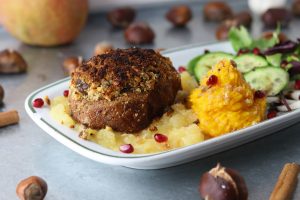 Seitanfilets mit Maronenkruste