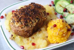 Seitanfilets mit Maronenkruste