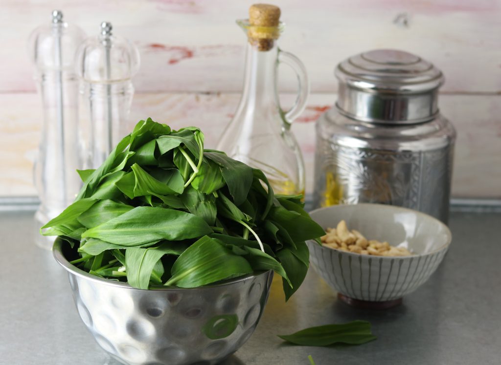 Bärlauchpesto in Vorbereitung