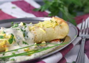 Mit cremiger Pilzsauce