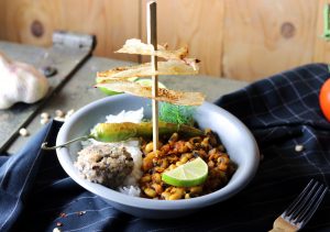 Mit Bouletchen und veganem Speck
