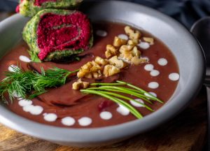 Lila Kartoffelsuppe