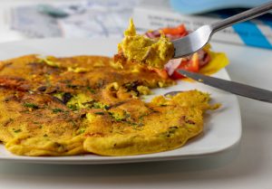 Seidentofu und Kichererbsenmehl
