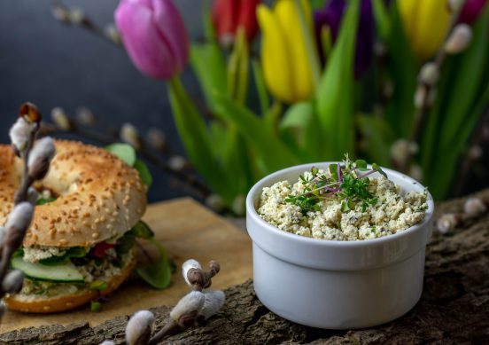 Cottage Cheese - körniger Frischkäse aus Sojamilch.