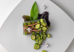Grüner Spargel in Aspik