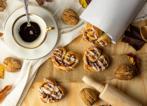 Mit Nougatcreme und Nusstückchen
