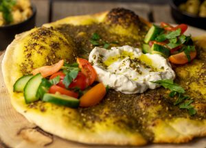 Fladenbrot gewürzt mit Zatar