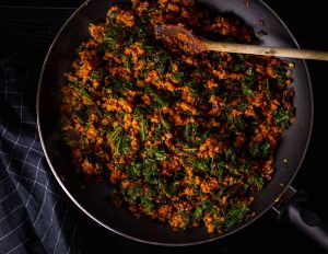 Die fertige Bulgur-Pilzfüllung