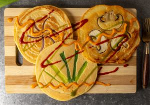 Mungobohnen Pfannkuchen, herzhafte Variante