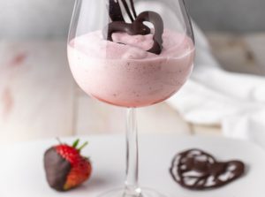 Köstliche mit Schokoerdbeeren dazu