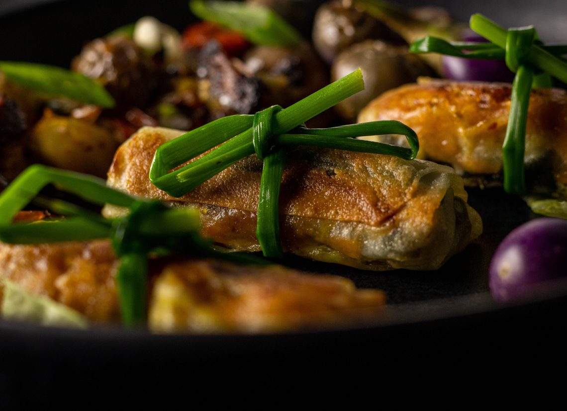 Mini-Frühlingsrollen, mit Algen-Räuchertofu-Gemüsefüllung