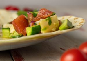 Mit zartem, veganen Fischfiletfleisch