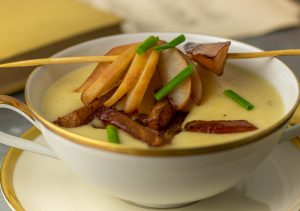 Die Birne ist mit Portwein abgelöscht