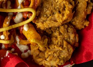 Austernseitlinge in dicker Panade frittiert