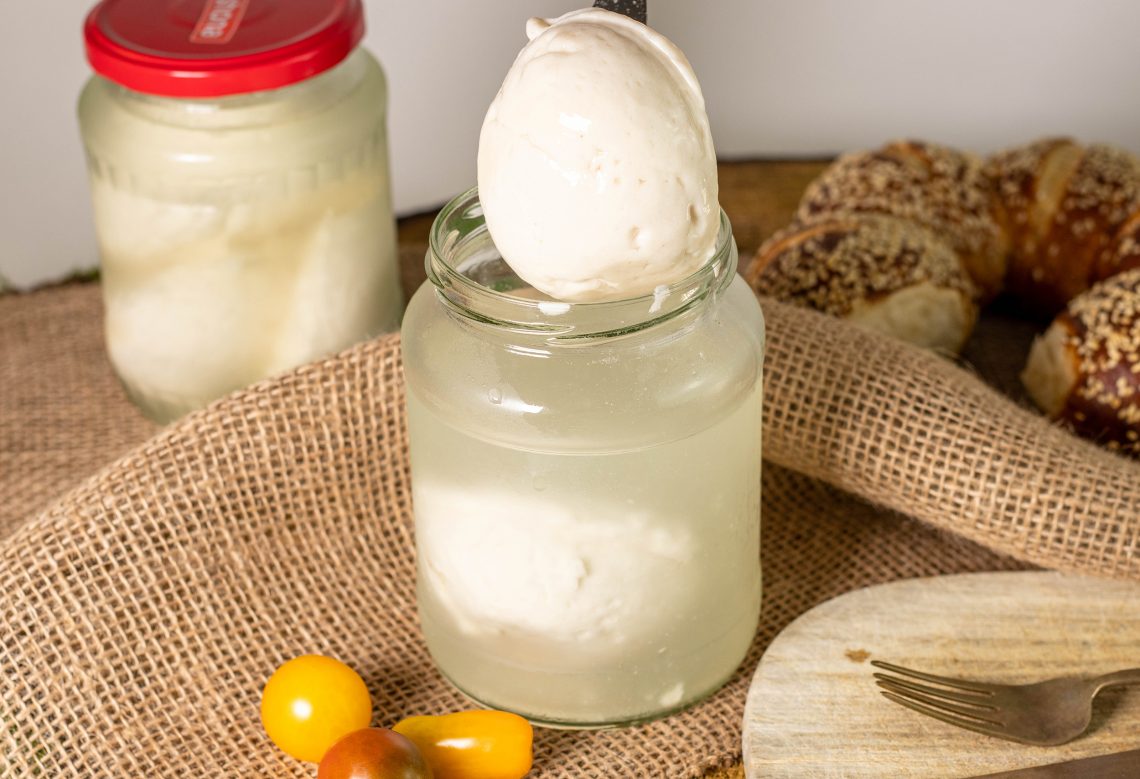 Veganer Mozzarella - pflanzlicher Käse - authentisch und schmilzt