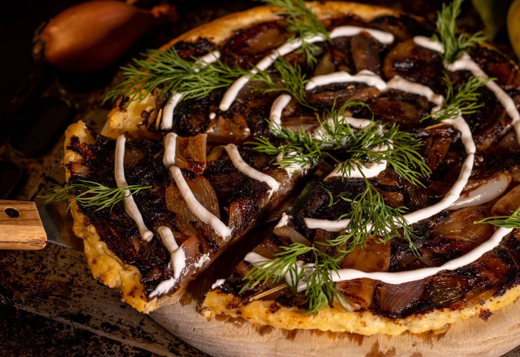 Vegane Upside Down Zwiebeltarte nach Daily Vegan