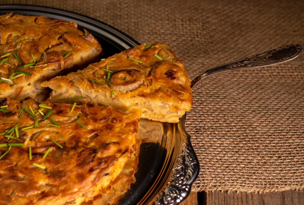 Zwiebelkuchen ohne Boden - einfach, lecker und vegan