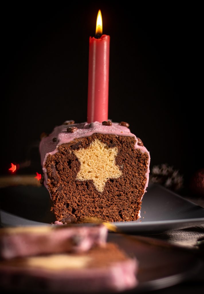 Schokopunschkuchen mit Vanillestern - winterlich lecker