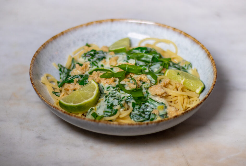 Bärlauch Limetten Spaghetti