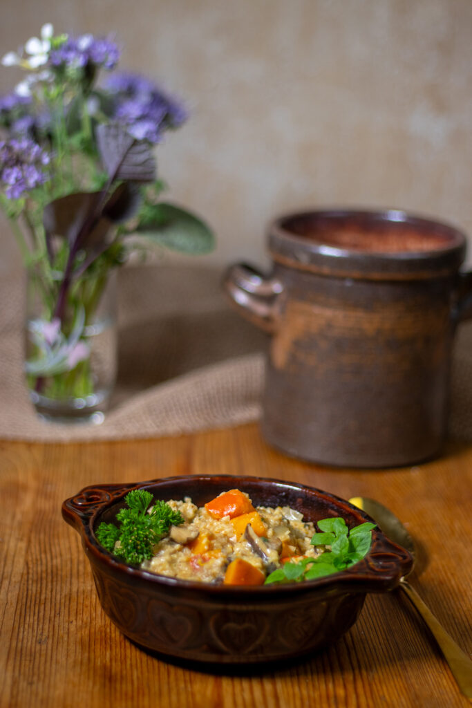 Graupenrisotto mit Kürbis und Wildpilzen nach Daily Vegan