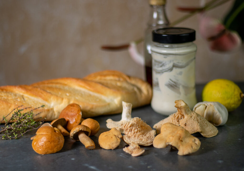 Zutaten für Veganes Pilzbruschetta