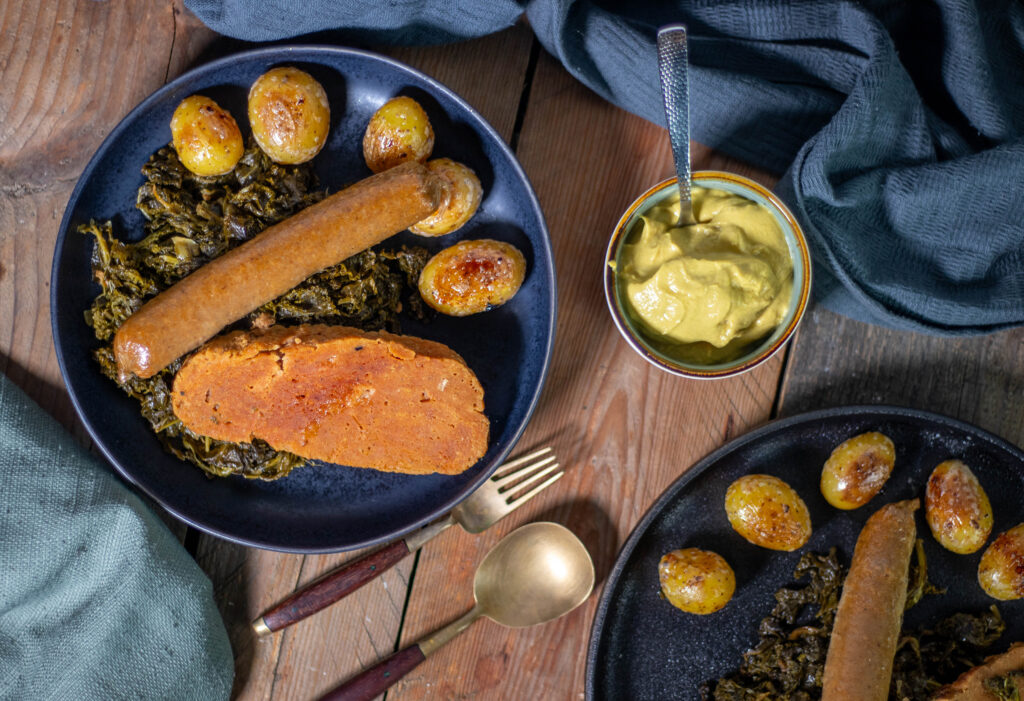 Bremer Grünkohl mit Pinkel und Kassler, vegan