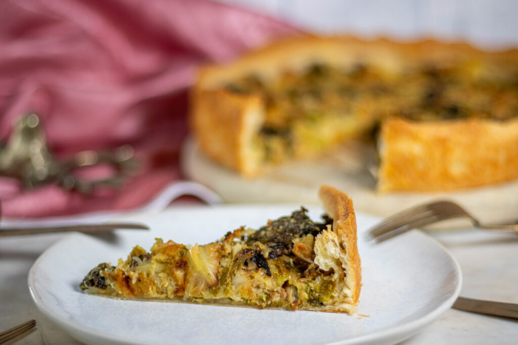 Vegane Wirsingquiche ohne Ei