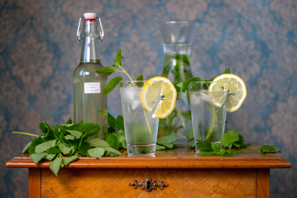 Zitronenmelisse-Sirup und Zitronenmelisse-Limonade