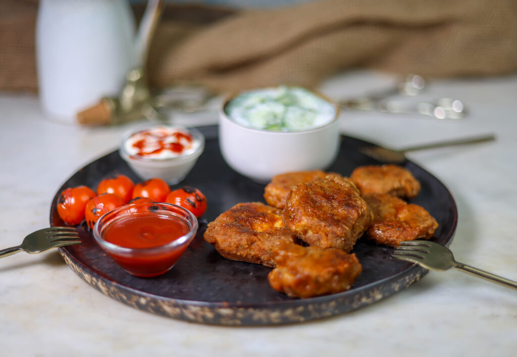 Wiesenstäubling-Nuggets - vegane Wildpilz-Nuggets