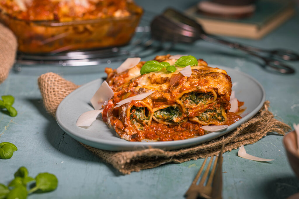 Meine veganen Cannelloni baden in der besten Bolognese