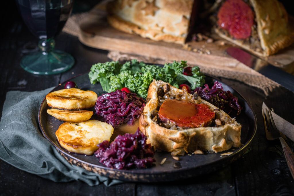 Veganes Filet Wellington ist das perfekte optische und geschmackliche Highlight auf jeder Festtagstafel.