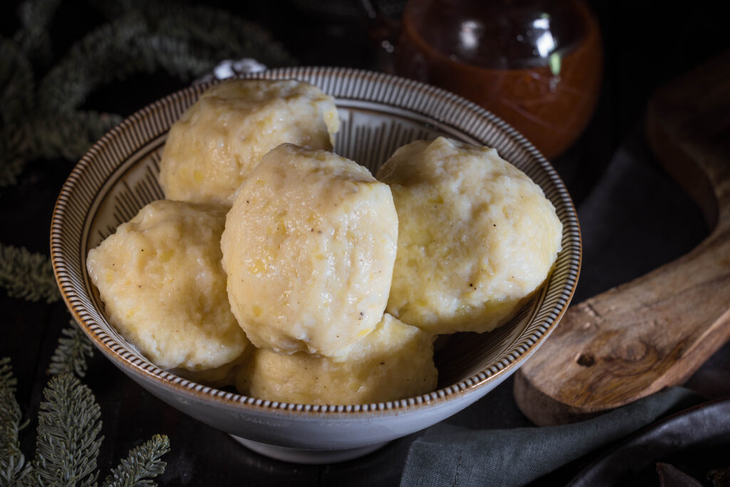 Vegane Kartoffelknödel mit Quark