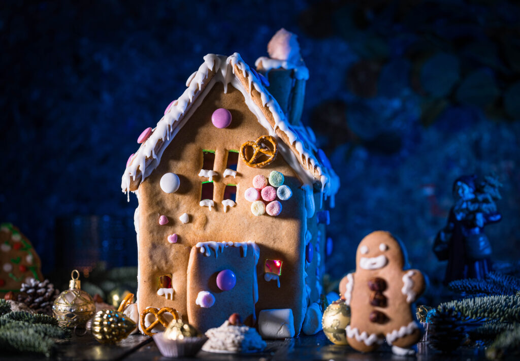 Veganes Lebkuchenhaus selber backen und basteln mit Schablone