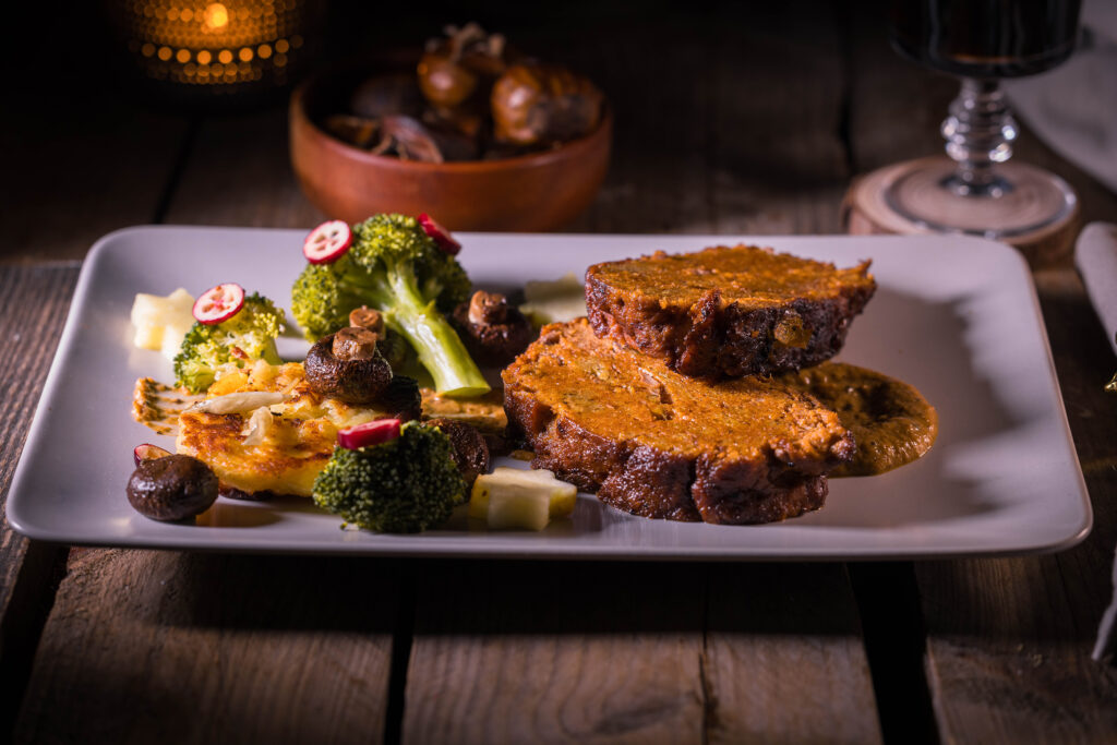 Mein veganer Schwarzbierbraten steht dem Original aus Schweine- oder Rindfleisch in nichts nach.