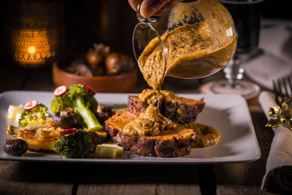 Veganer Schwarzbierbraten mit Schwarzbiersauce