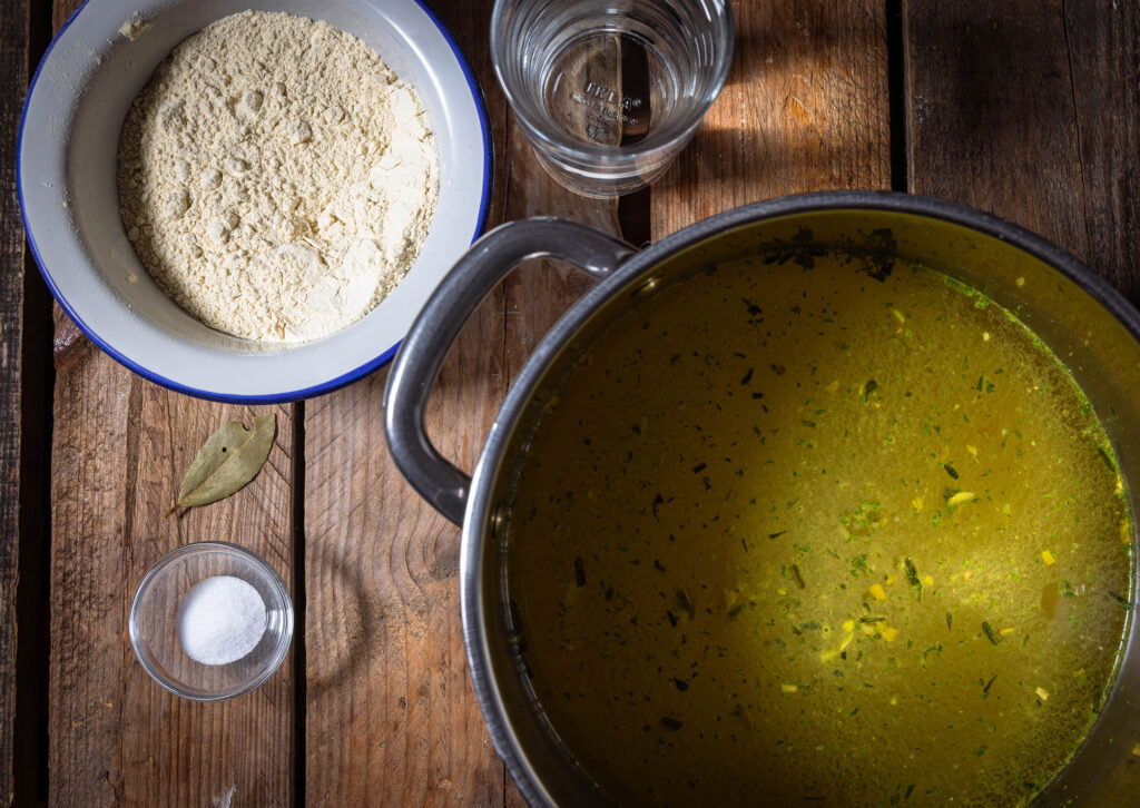 Alle Zutaten für den selbstgemachten Seitan.