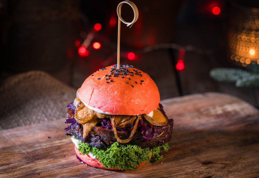 Weihnachtsburger, vegan, perfekt für Reste vom Weihnachtsessen
