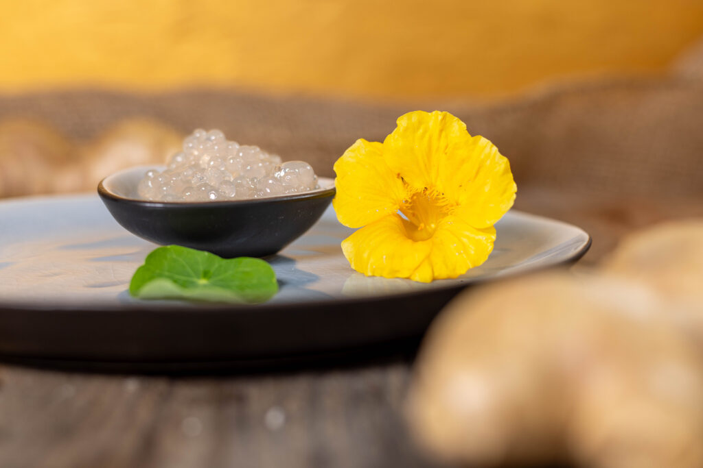 Ingwer-Kaviar - winzige, aromatische Ingwer-Perlen - vegan