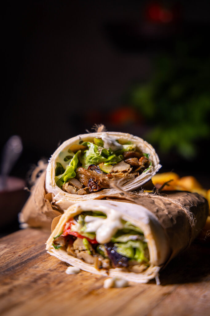 Vegane Schawarma aus Austernseitlingen mit Grillgemüse