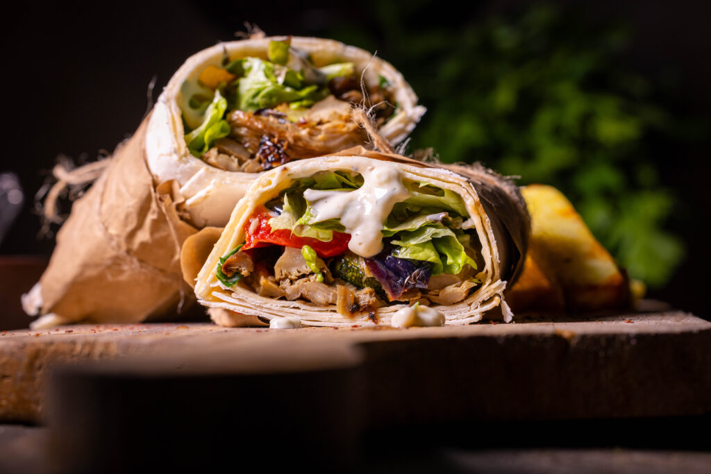 Vegane Schawarma aus Austernseitlingen mit Grillgemüse