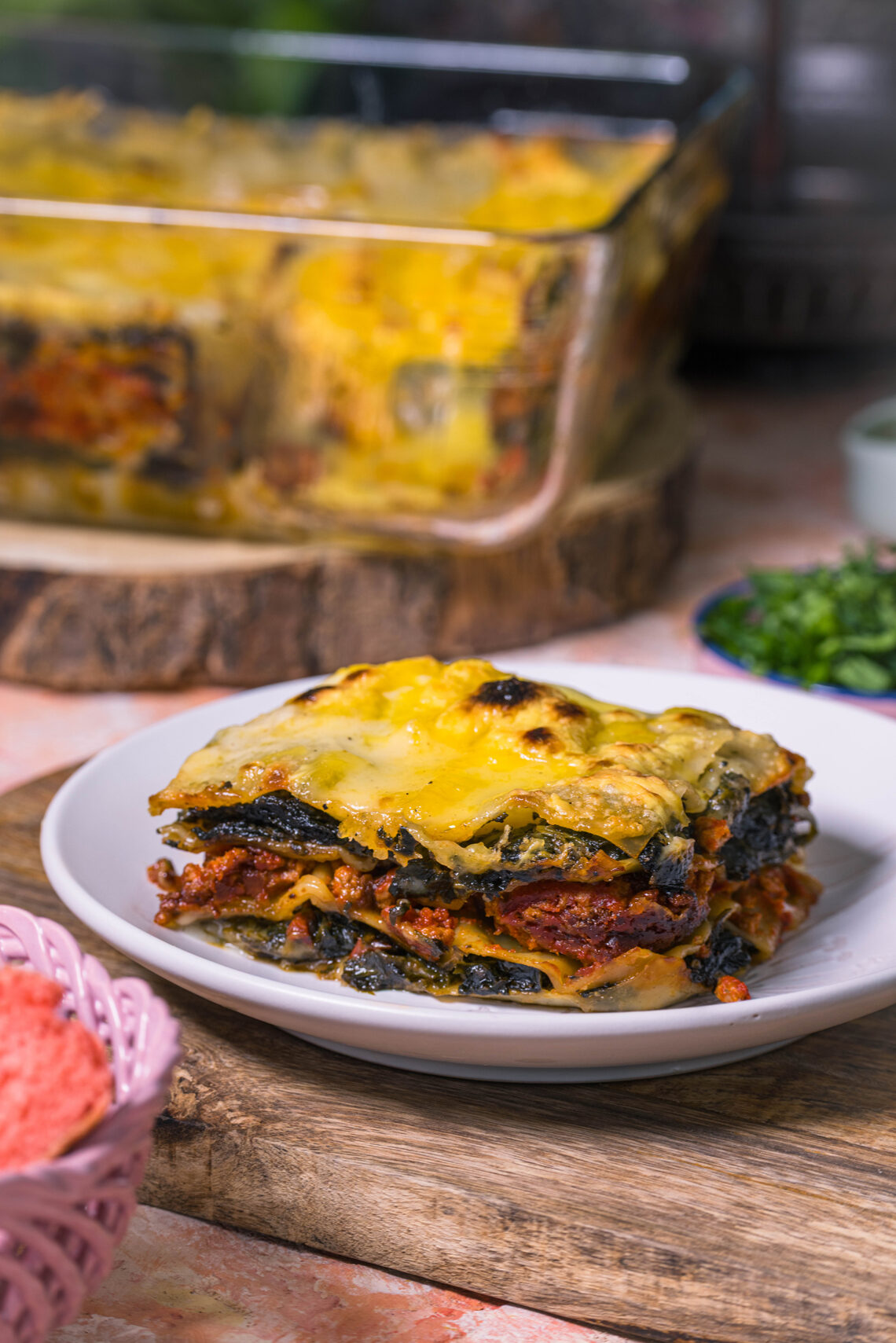 Wildkräuterlasagne mit Brennnessel, Bärlauch & Knoblauchsrauke
