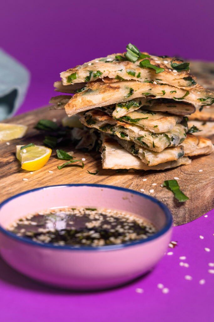 Vegane Chinesische Pfannkuchen mit Bärlauch